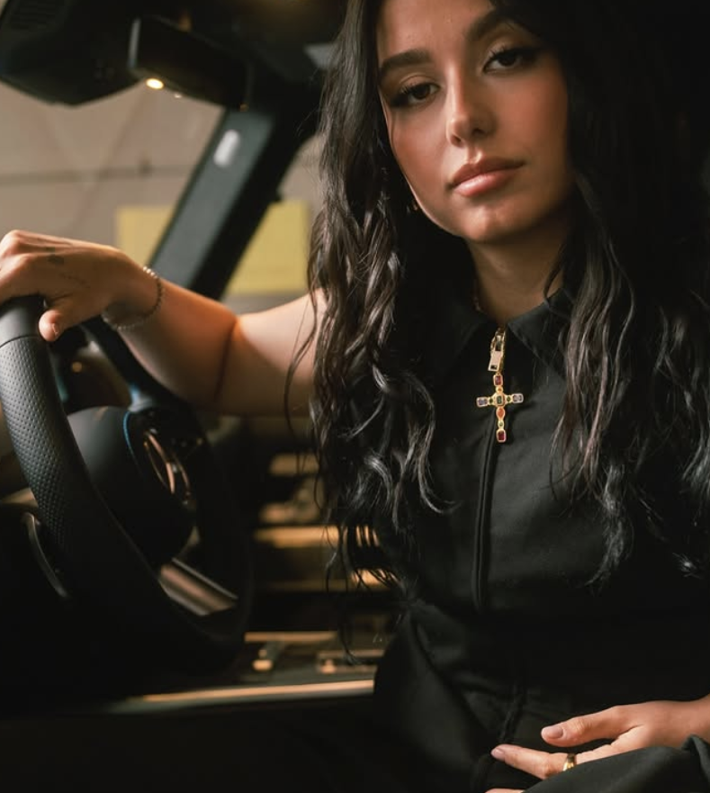 Artist inside a Mercedes-Benz G-Class